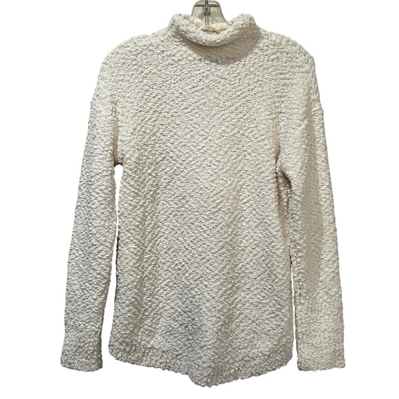 Stitches + Stripes Small White Mock Neck Long Sleeve Popcorn Sweater R3 - Picture 2 of 4